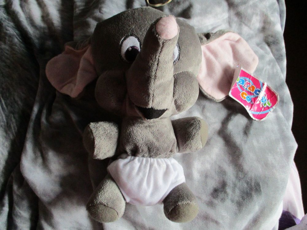 (*)Grey Elephant with White Nappy - Character Co - Soft Toy