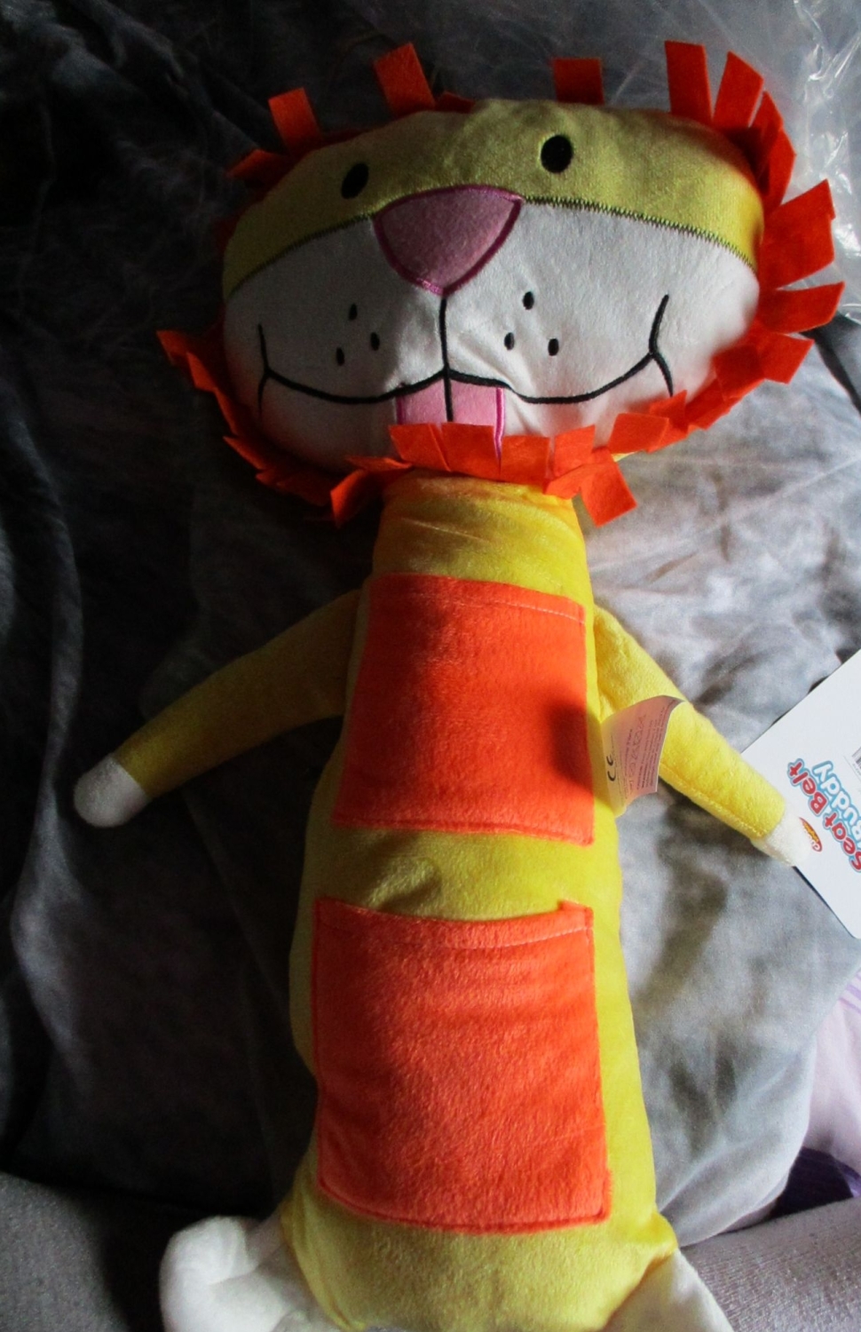 Orange Lion Giant Seat Belt Buddy - Cuddle Kingdom - Soft Toy