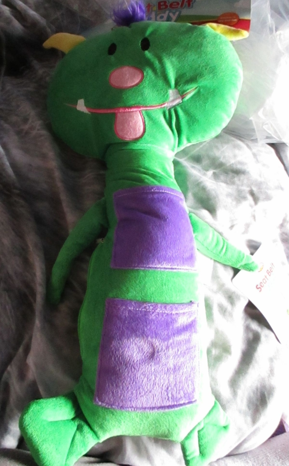 Green Monster Giant Seat Belt Protector - Cuddle Kingdom - Soft Toy
