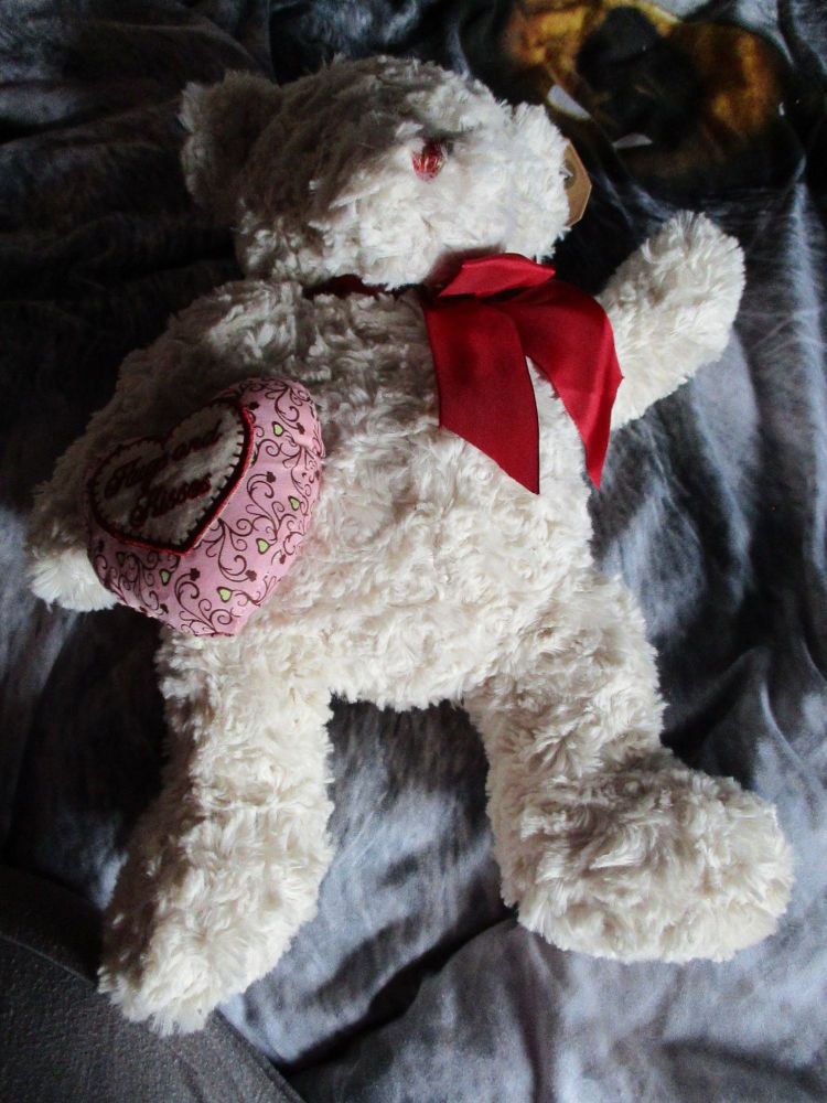 (*)White Hugs & Kisses Bear - Hugs & Co - Soft Toy