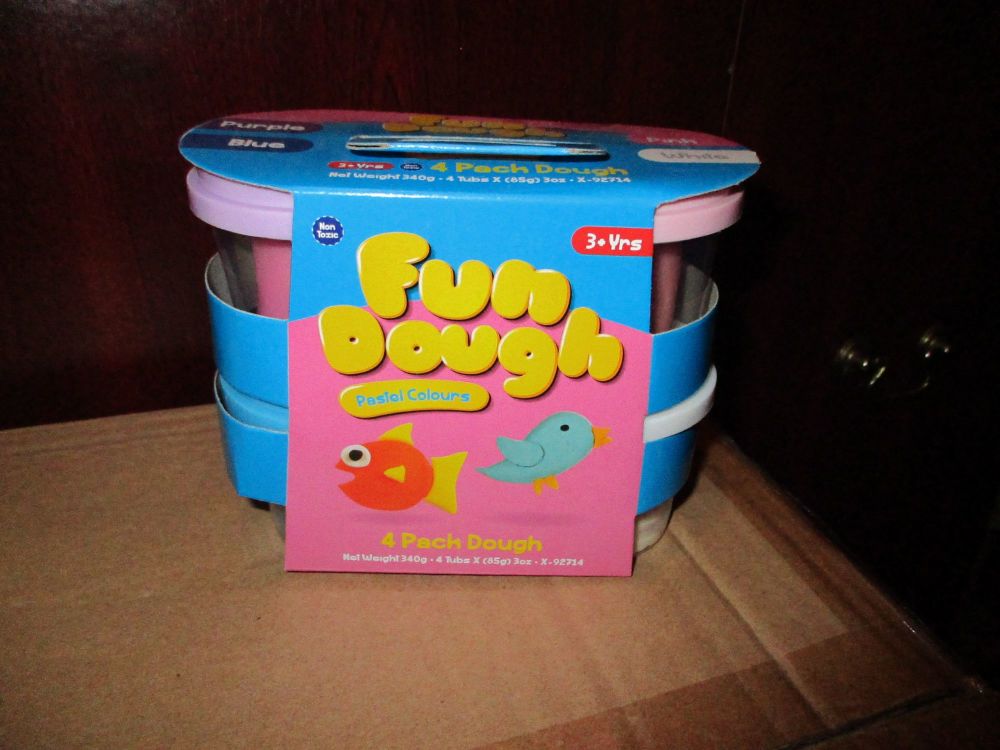 Pink / White / Blue / Purple 85g Fun Play Dough Pastel Pack