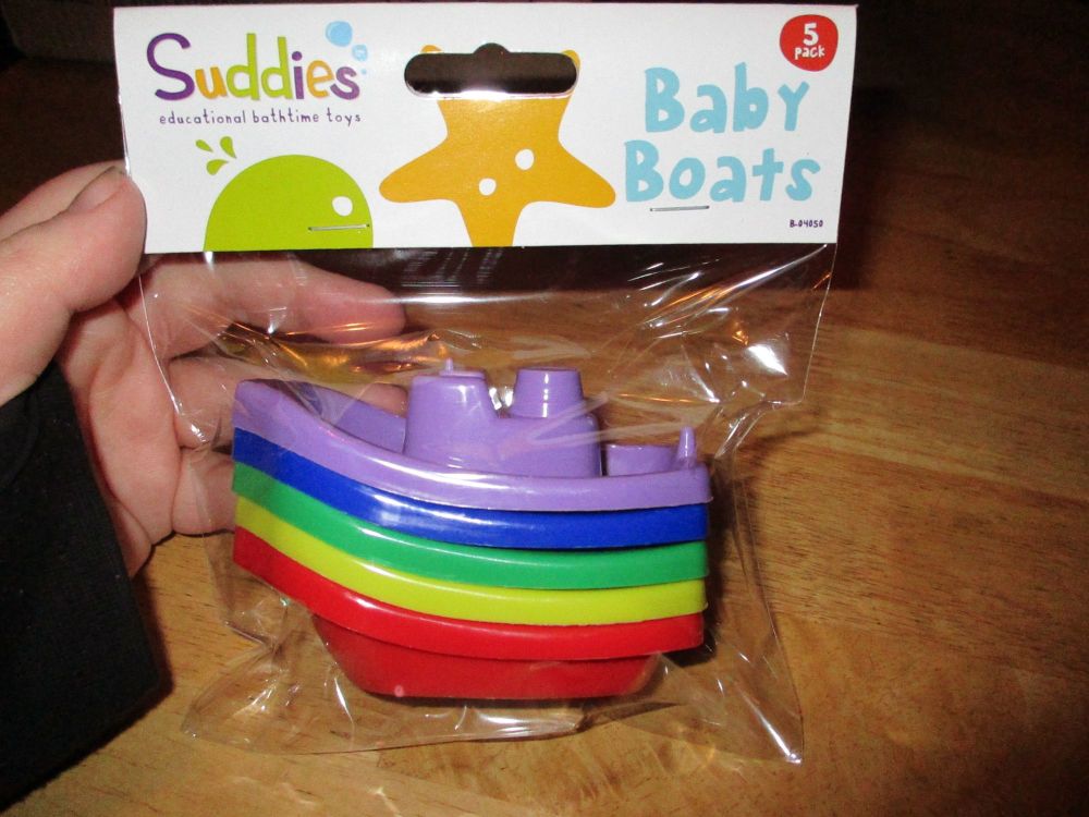 5pk Plastic Bath Boats - Suddies Education Bathtime Toys