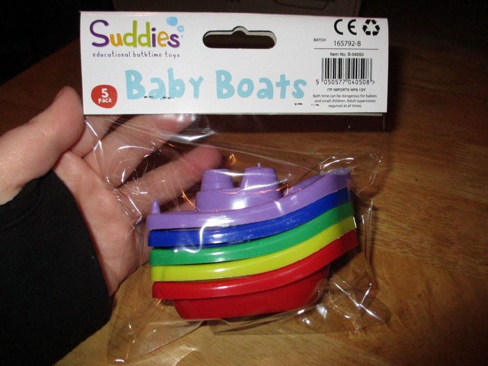 5pk Plastic Bath Boats - Suddies Education Bathtime Toys