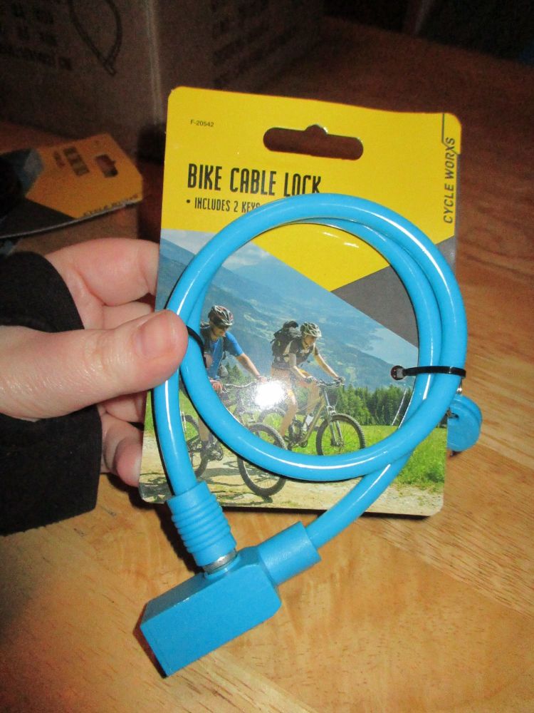 Blue Bike Bicycle Cable Lock W/ 2 Keys - Cycle Worxs