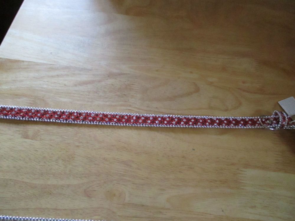 Large Red Black Dot Beaded Dog Collar - Barkers - Who's Walking Who