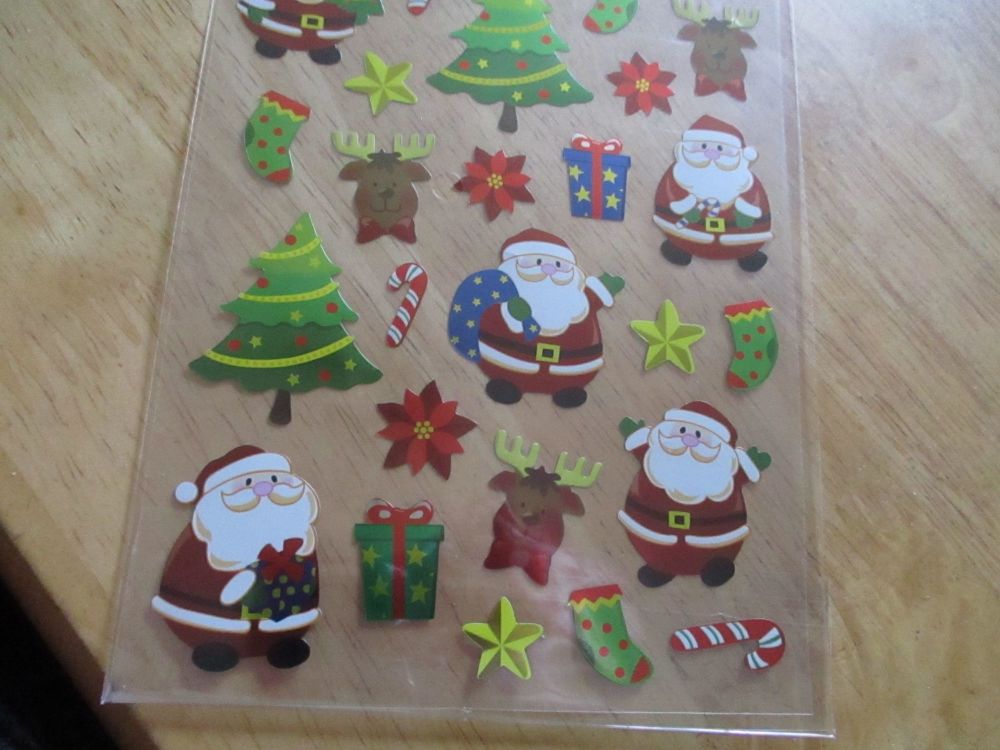 Santa Trees Glitter Stars Design - Believe - Sticker Sheet