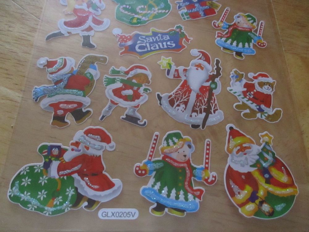 Santa Reindeer Presents Glitter Design - Believe - Sticker Sheet