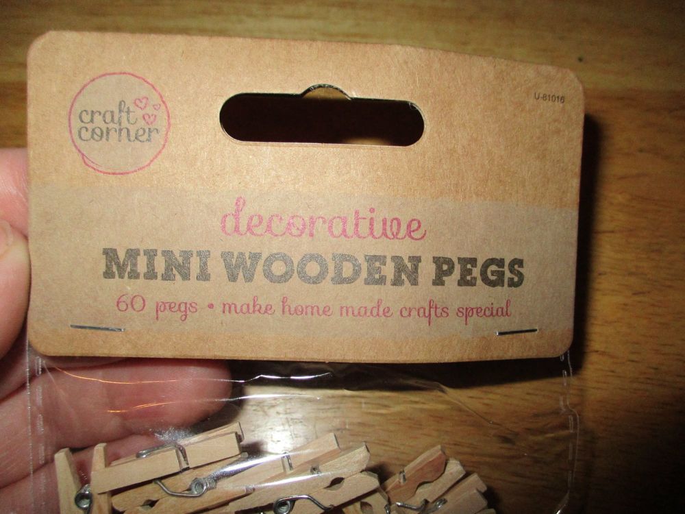 Decorative Mini Wooden Pegs 60pk - Craft Corner