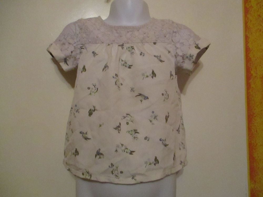 Beaded Lace & Floral Top - Size 3yrs - I Heart Girls Wear