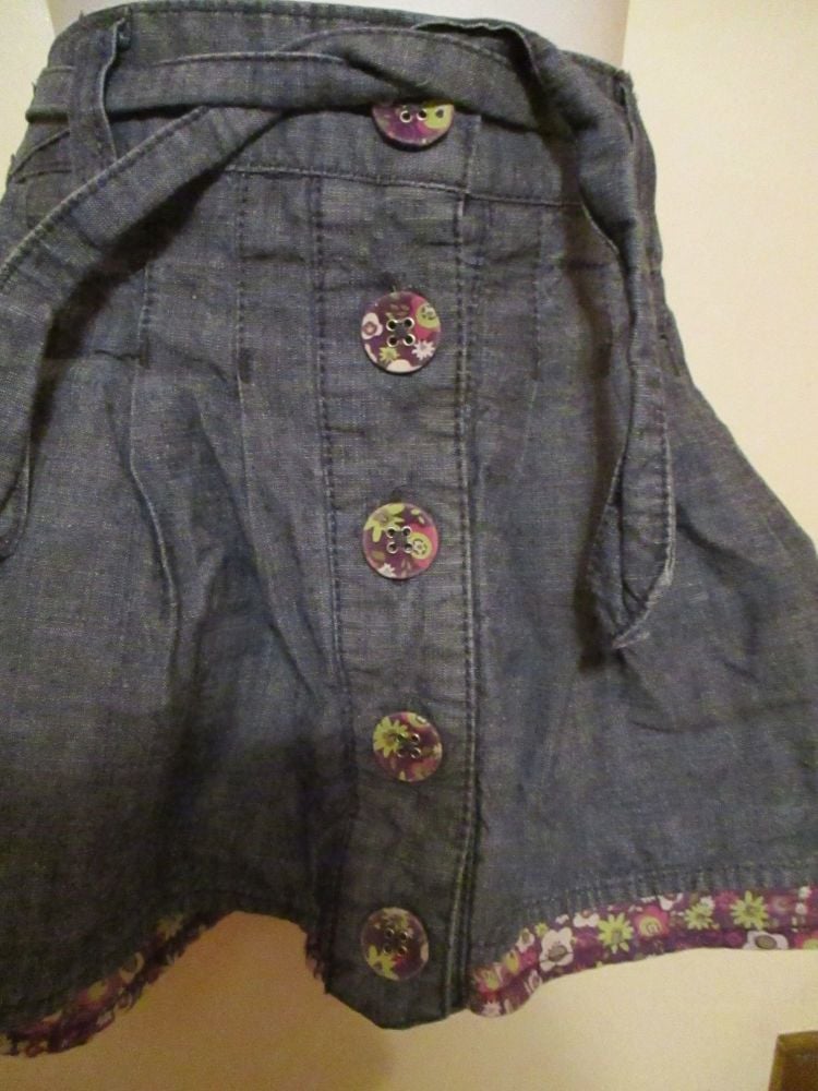 Denim Layer Skirt & Floral Underskirt - 18-24 Months - Cherokee