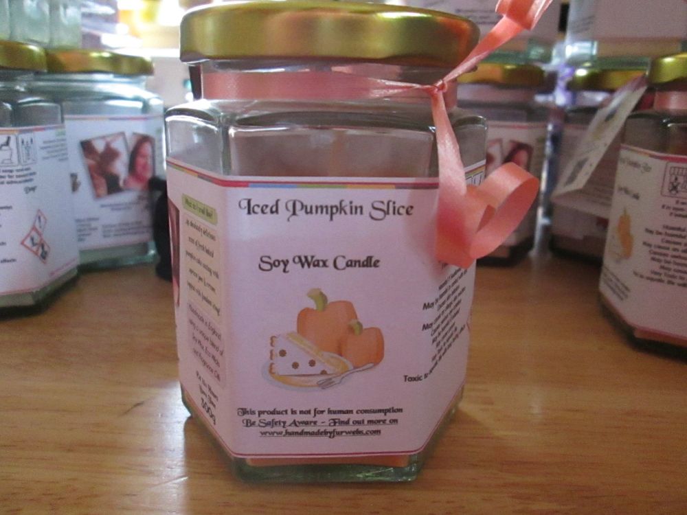 Iced Pumpkin Slice Scented Soy Wax Candle 300g