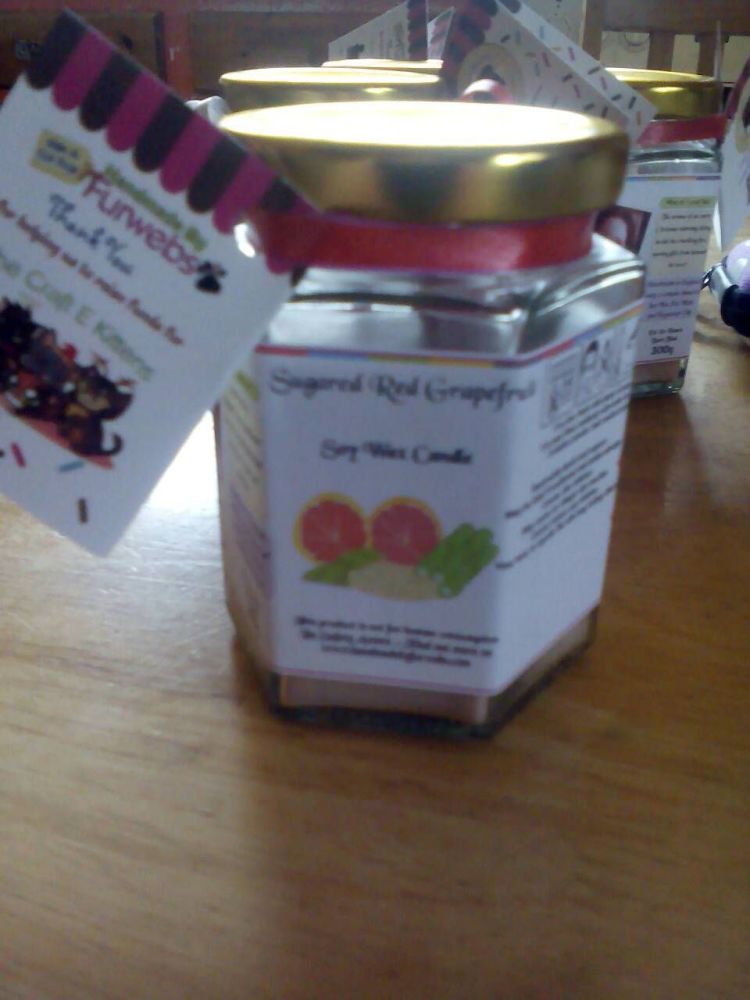 Sugared Red Grapefruit Scented Soy Wax Candle 300g