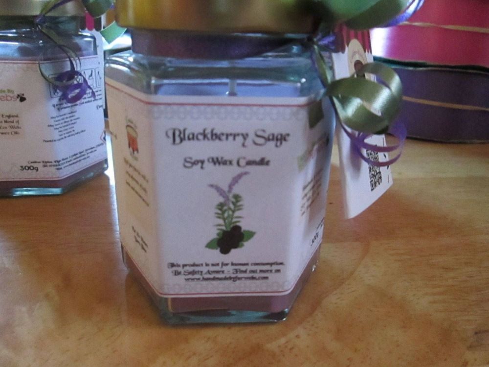 Blackberry Sage Scented Soy Wax Candle 300g