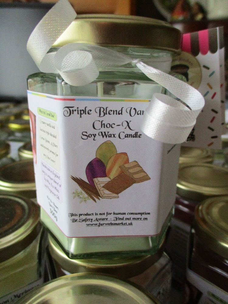 Triple Blend Vanilla Choc-X Scented Soy Wax Candle 300g