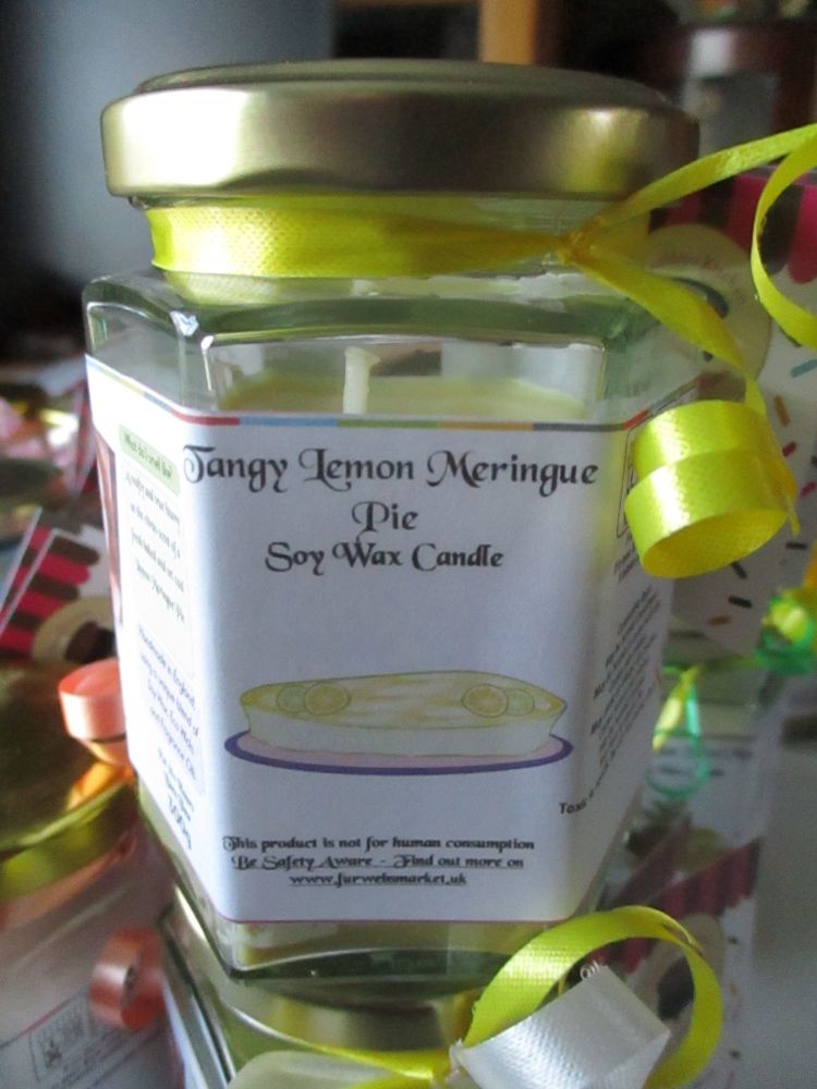 Tangy Lemon Meringue Pie Scented Soy Wax Candle 300g