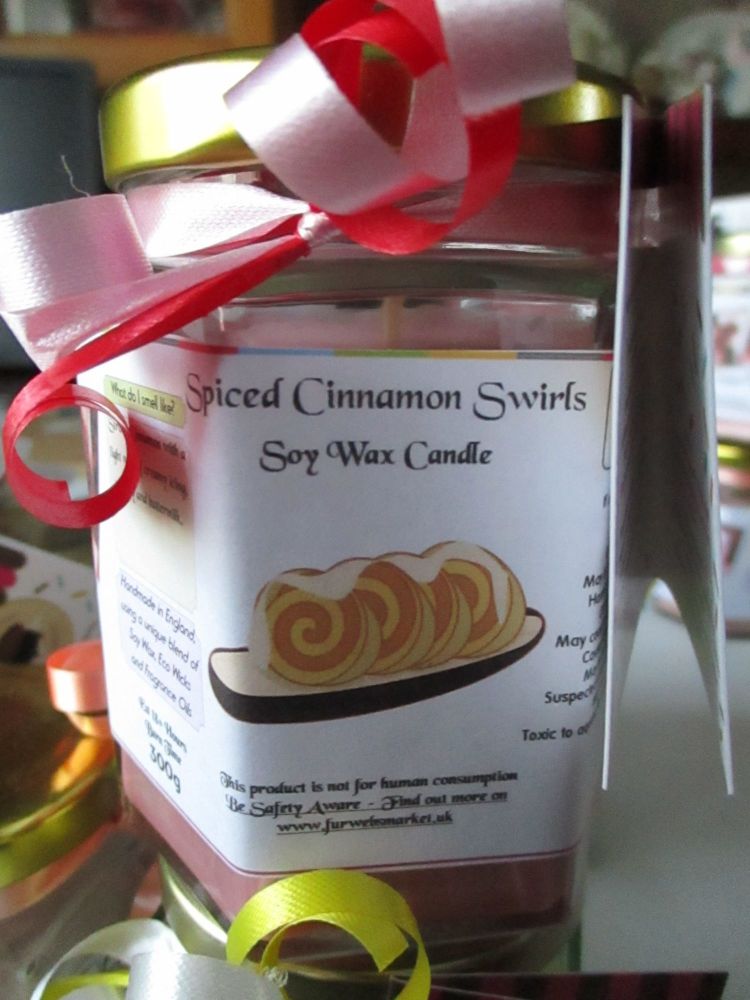 Spiced Cinnamon Swirls Scented Soy Wax Candle 300g