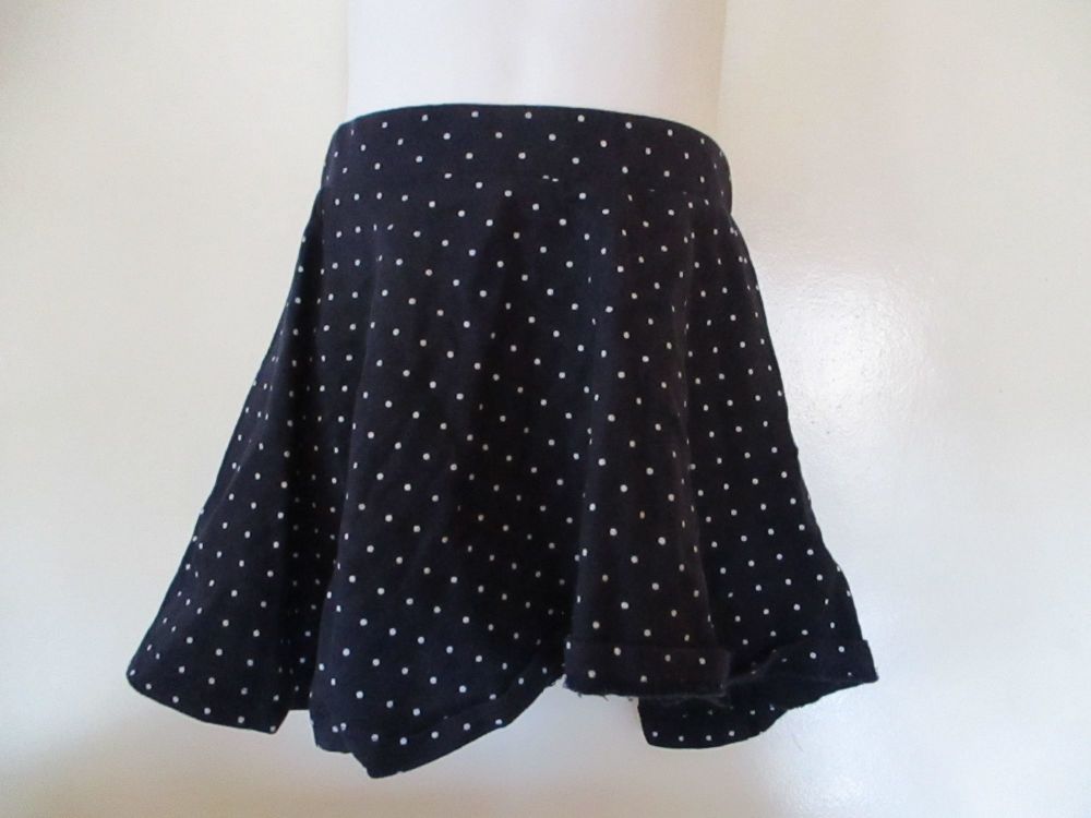 Navy Blue & White Spots Design Skirt - Size 2/3yr - H&M
