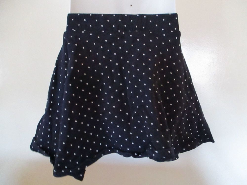 Navy Blue & White Spots Design Skirt - Size 2/3yr - H&M