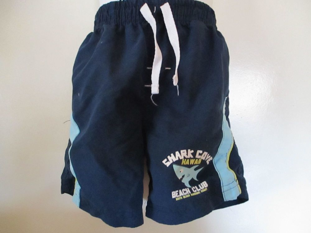 Shark Cove Hawaii Beach Club Navy Blue Shorts - Size 18-24m - Little Rebel
