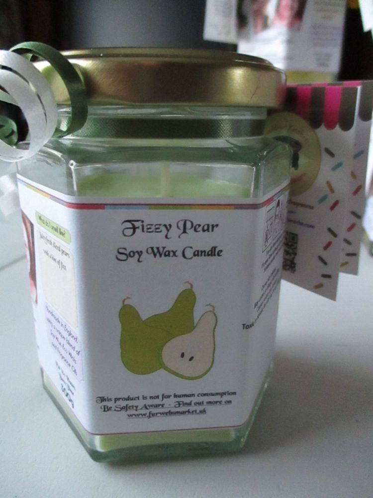 Fizzy Pear Scented Soy Wax Candle 300g