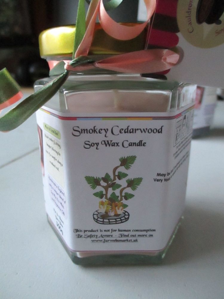 Smokey Cedarwood Scented Soy Wax Candle 300g
