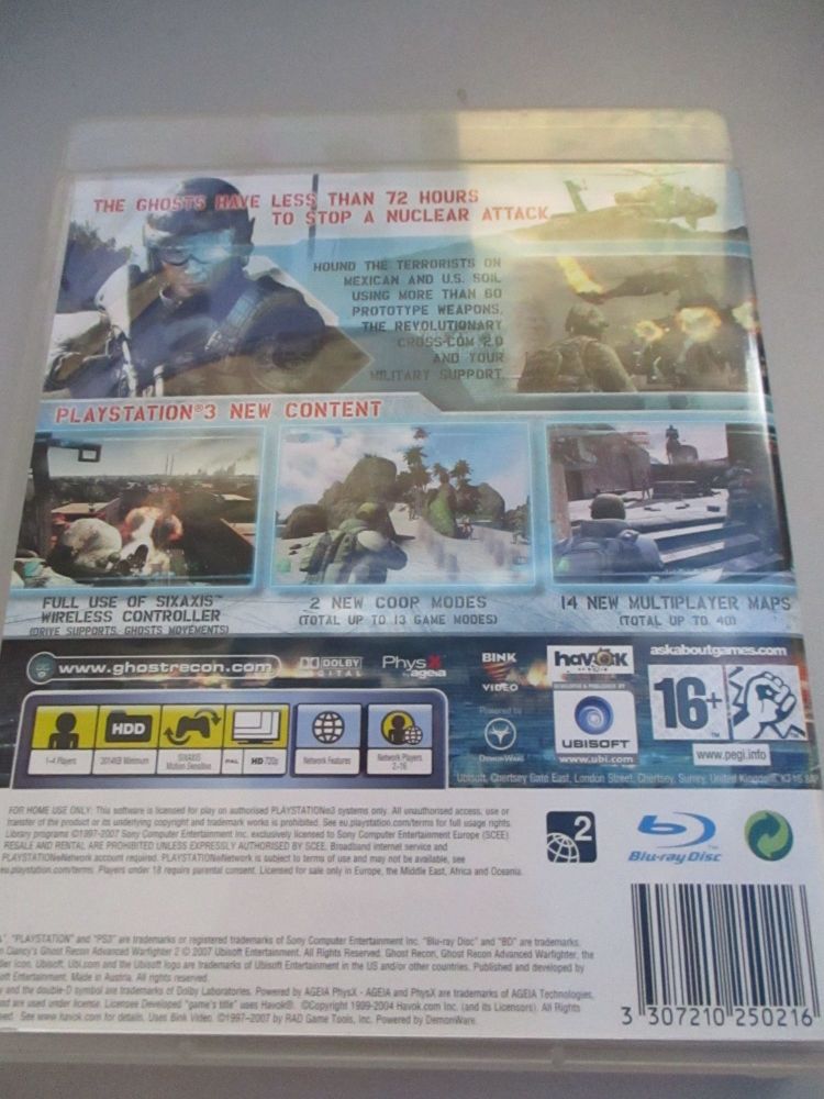 Tom Clancy's Ghost Recon Advanced Warfighter 2 - PS3 Playstation 3 Game