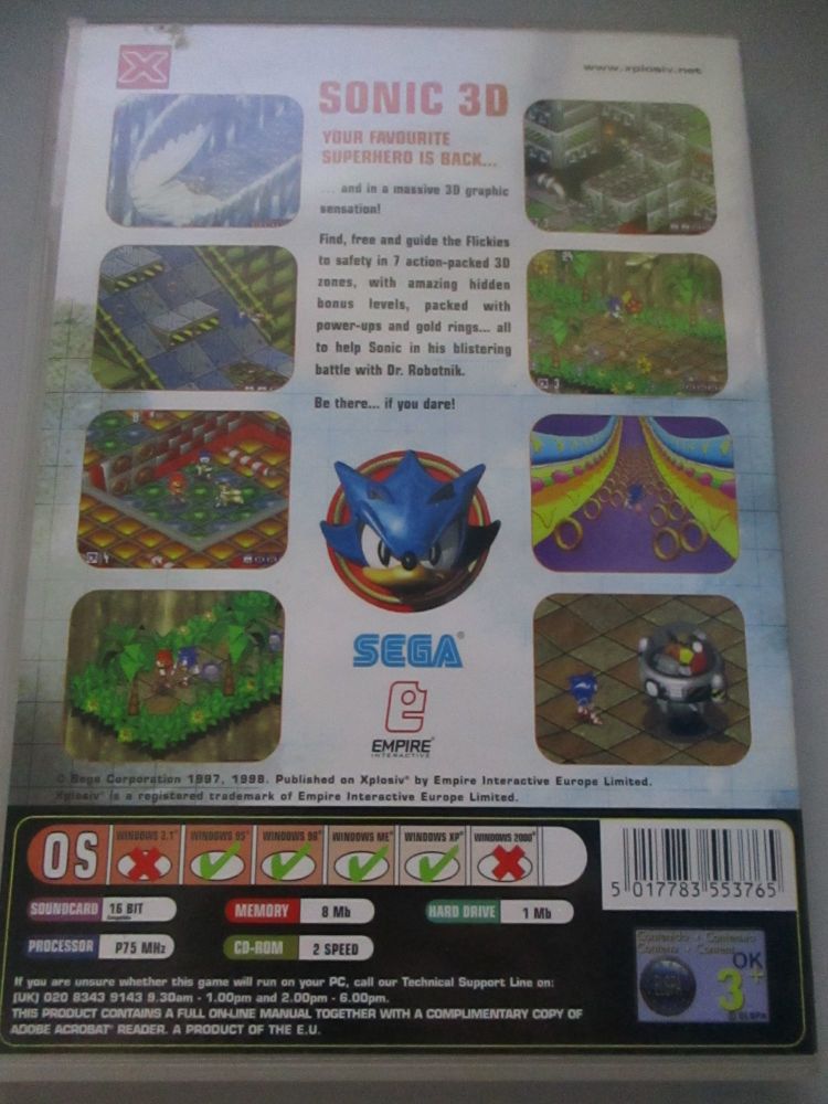Sonic 3D - PC CD-Rom Game
