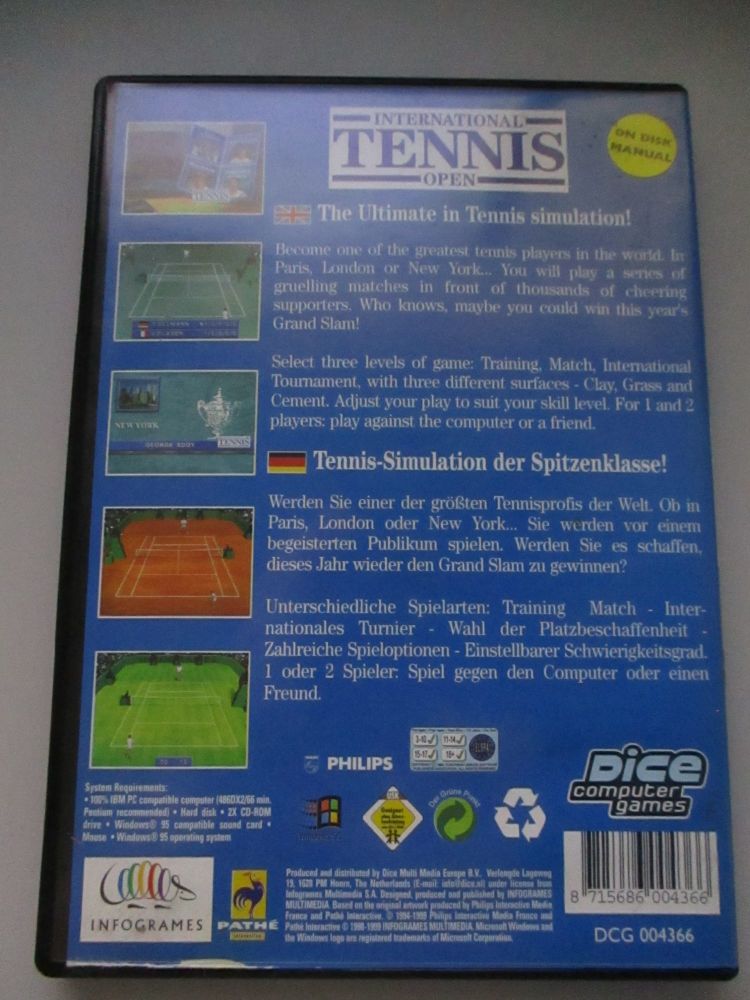 International Tennis Open - PC CD-Rom Game