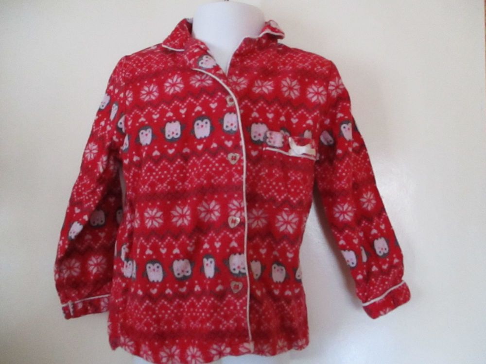 Young Dimensions 3-4yrs Red W/ Penguin Pattern Pyjama Top