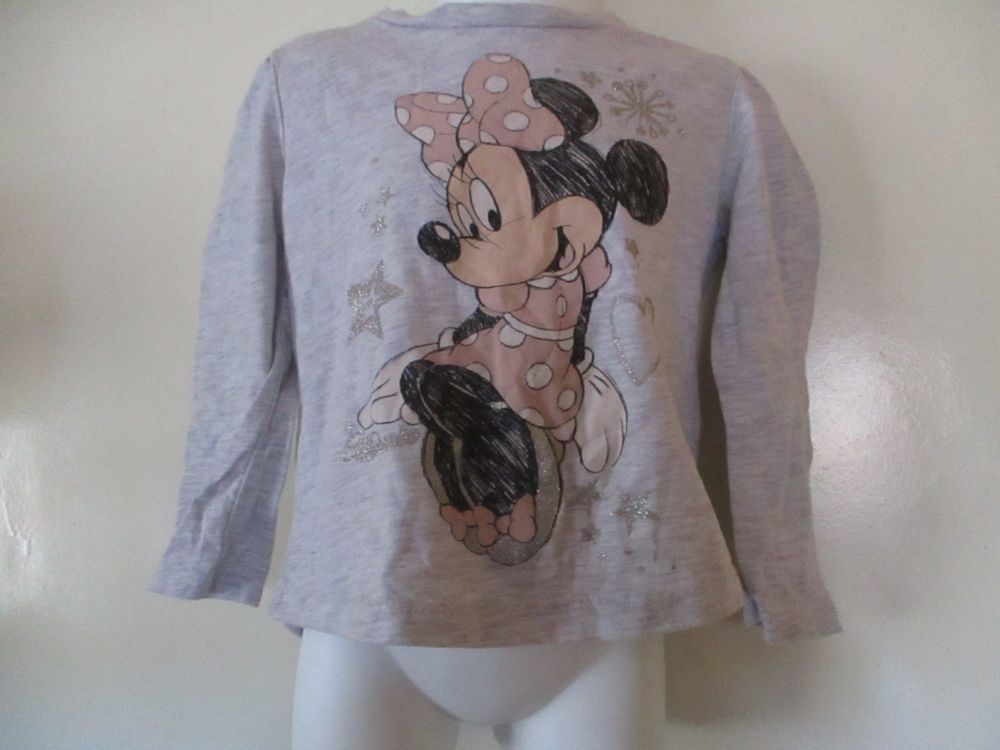 Disney 24-36mths Minnie Mouse Grey Long Sleeve Top