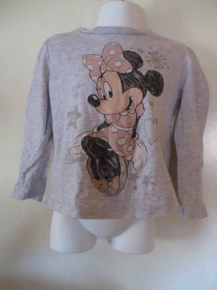 Disney 24-36mths Minnie Mouse Grey Long Sleeve Top