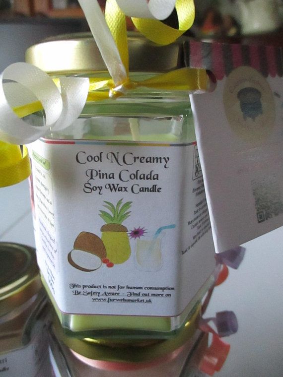 Cool N Creamy Pina Colada Scented Soy Wax Candle 300g