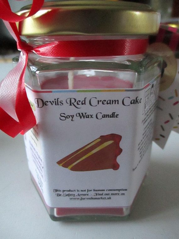 Devils Red Cream Cake Scented Soy Wax Candle 300g