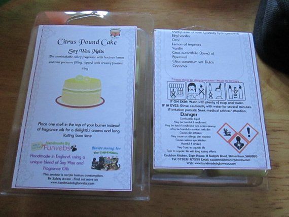 Citrus Pound Cake Scented Soy Wax Melts Pack