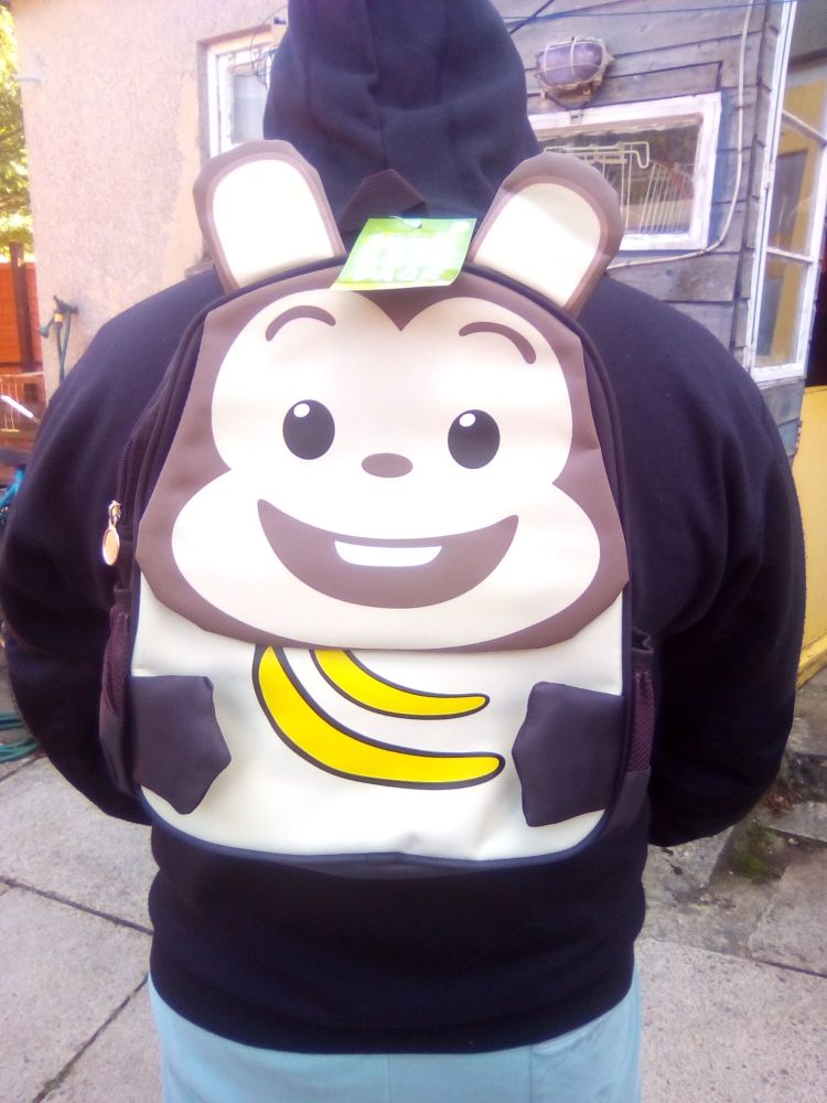 Monkey - Animal Design Backpack - 10kg Max Hold. 2 Compartments. 2 Side Pockets.