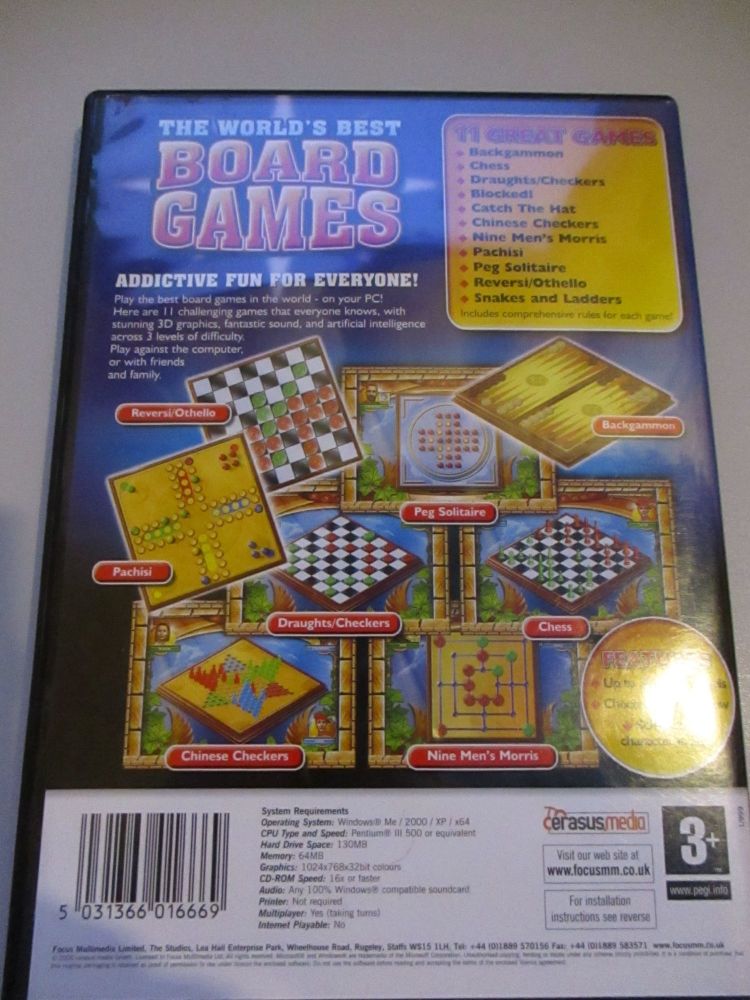 The Worlds Best Board Games - PC CD-Rom Game