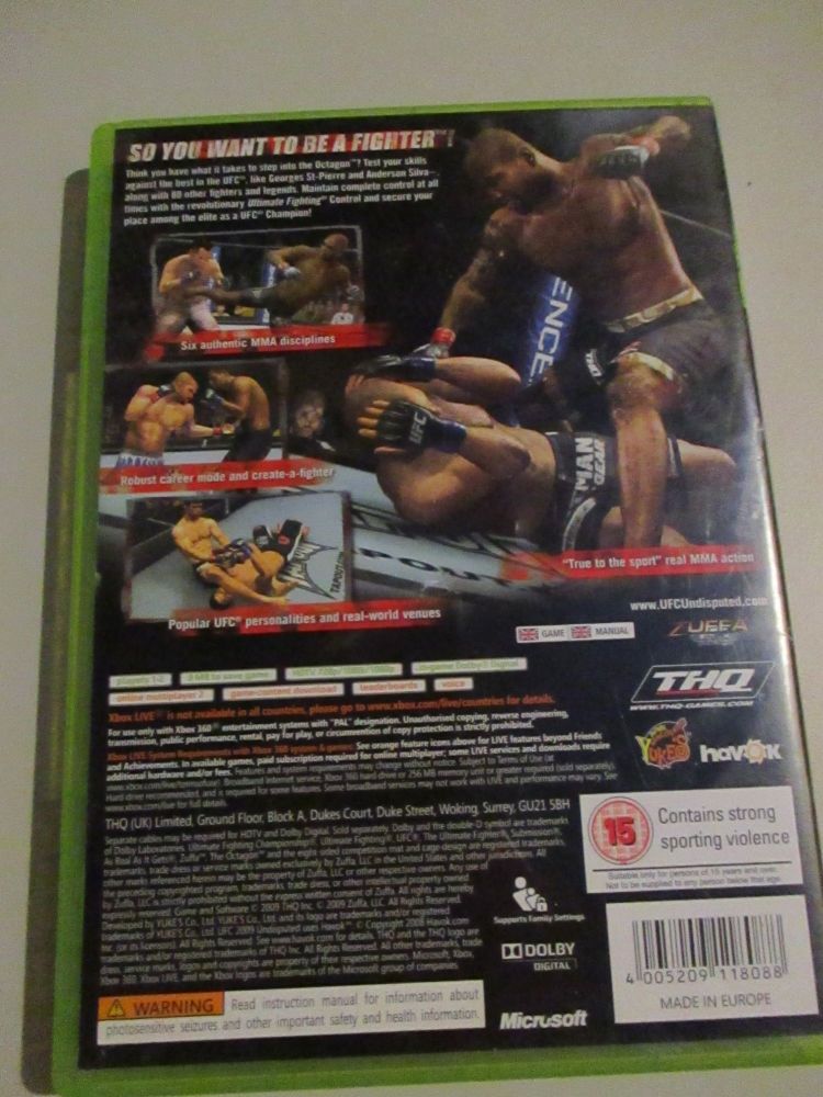 UFC 2009 Undisputed - Xbox 360 Game