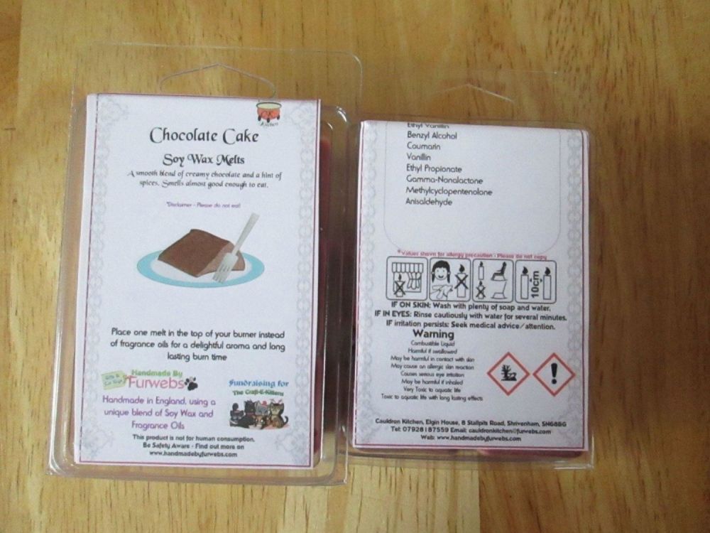 Chocolate Cake Scented Soy Wax Melts Pack