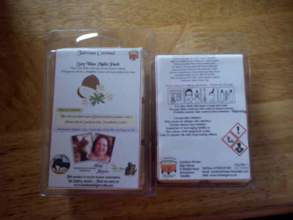 Tahitian Coconut Scented Soy Wax Melts Pack