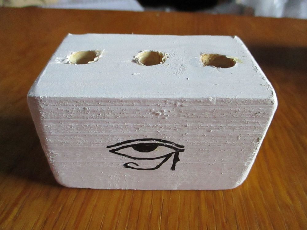 Eye Of Horus & Ankh Symbol 3 Hole White Stationery Block