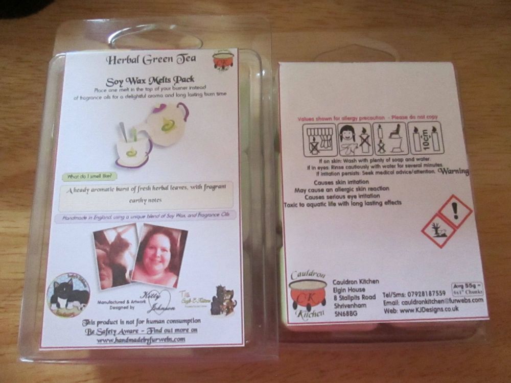Herbal Green Tea Scented Soy Wax Melts Pack