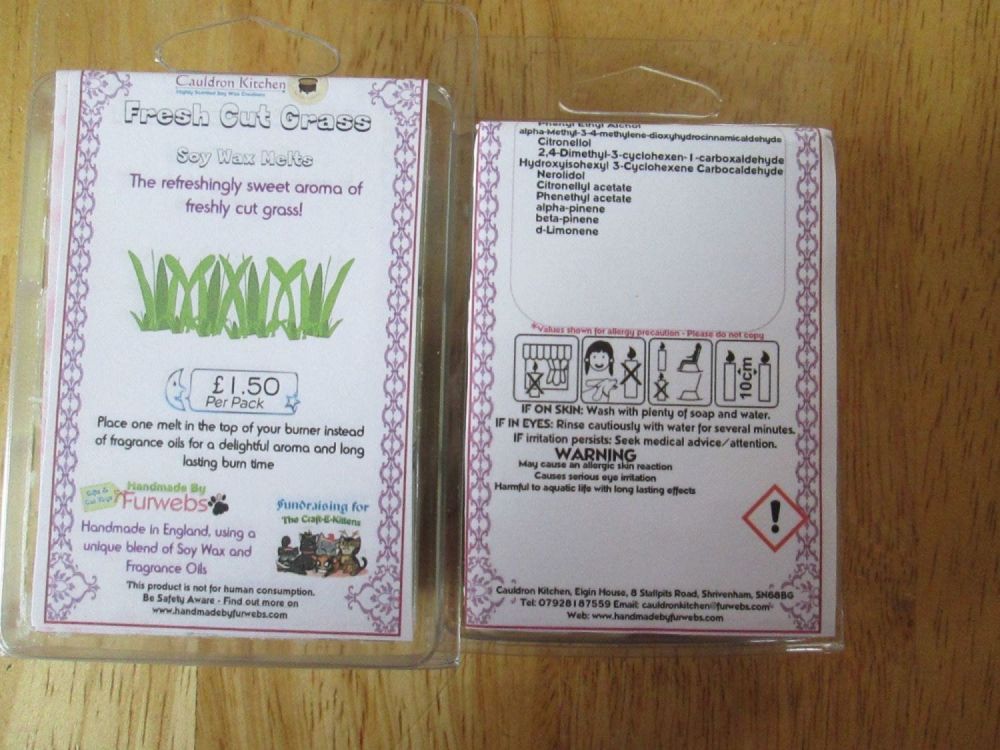 Fresh Cut Grass Scented Soy Wax Melts Pack