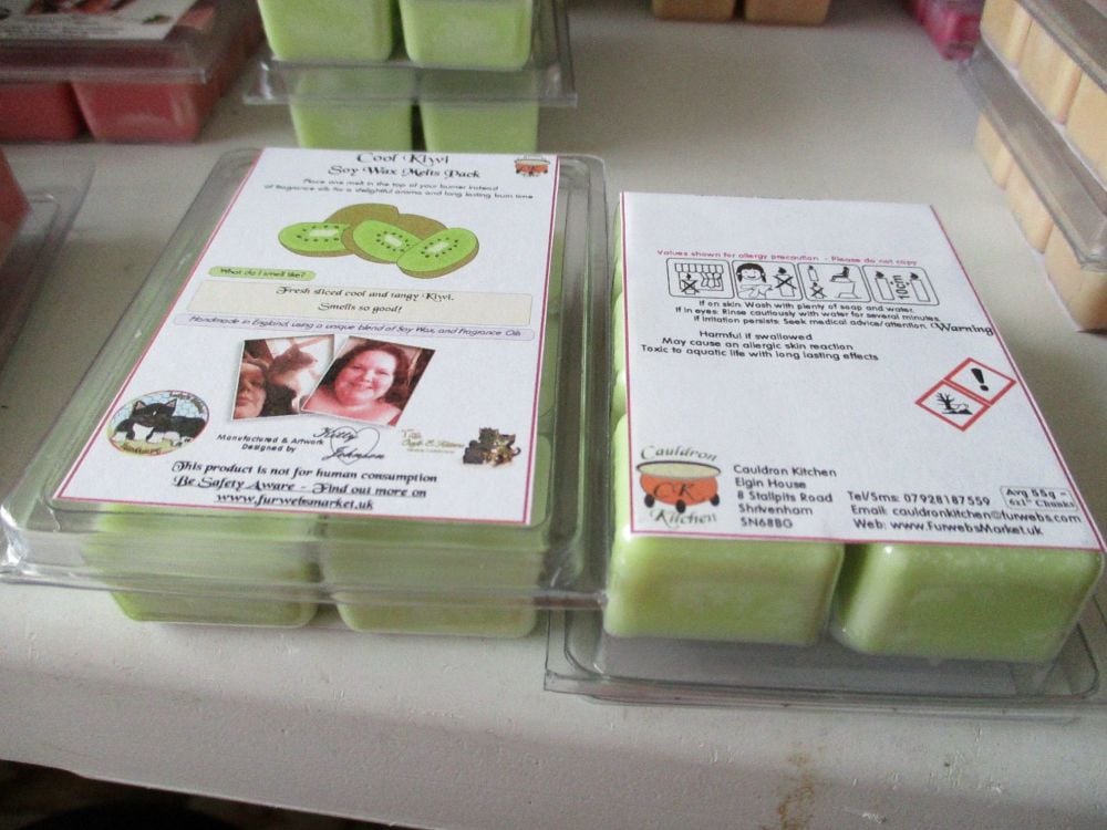 Cool Kiwi Scented Soy Wax Melts Pack