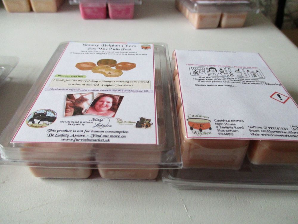 Yummy Belgian Chocs Scented Soy Wax Melts Pack