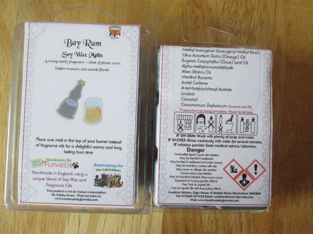 Bay Rum Scented Soy Wax Melts Pack