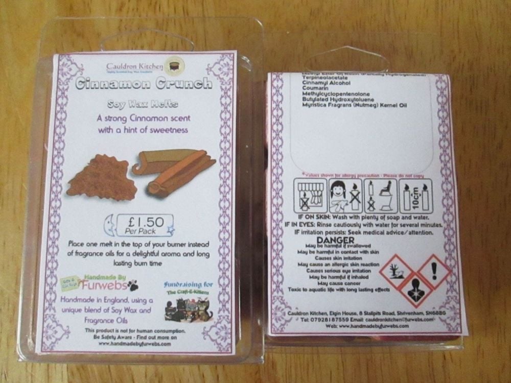 Cinnamon Crunch Scented Soy Wax Melts Pack