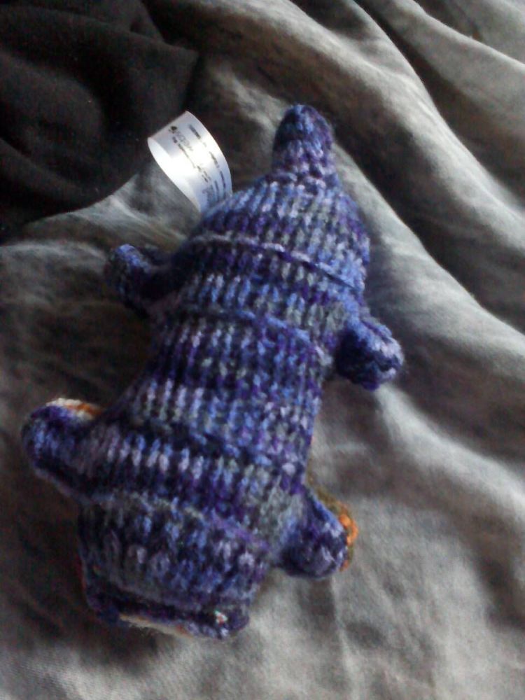 Tan, White, Green and Blue Rainbow Body with Blue Eyes Mini Scuttle