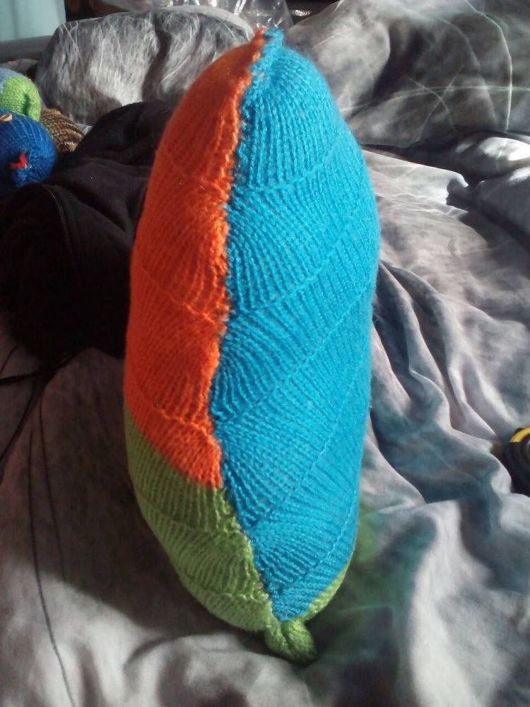 (*)Blue, Green and Orange Giant Terri Cushion