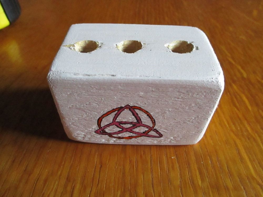 Pink Triquetra Symbol 3 Hole White Stationery Block (Type 2)