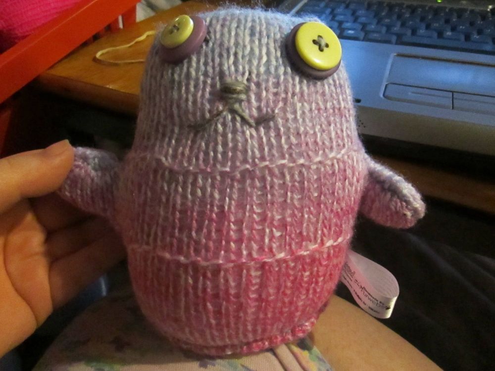 Pink Purple Blue Rainbow with Purple Yellow Eyes Midi Ted